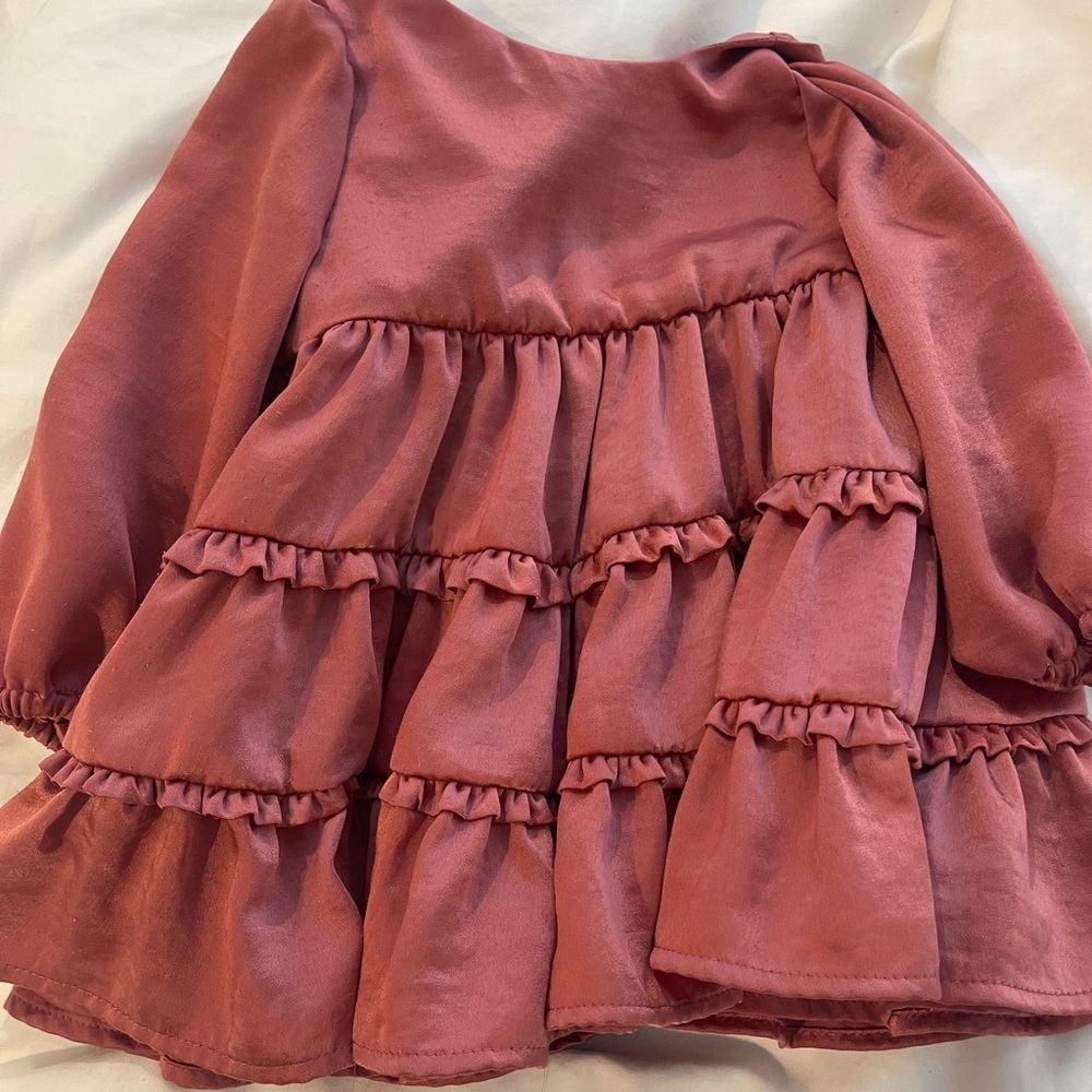 Beautiful rich satin ruffle dress Baby gap